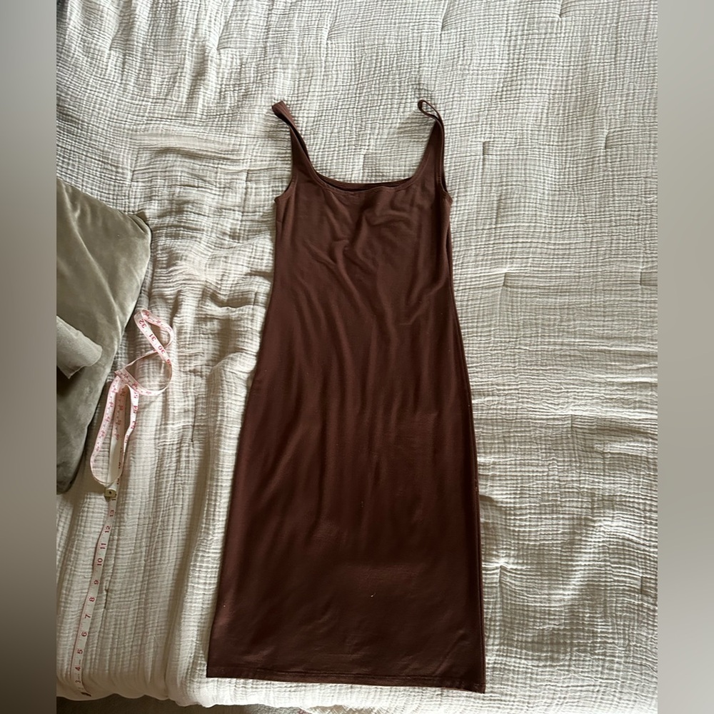 Reformation Brown Square Neck Bodycon Dress XS - Picture 8 of 10